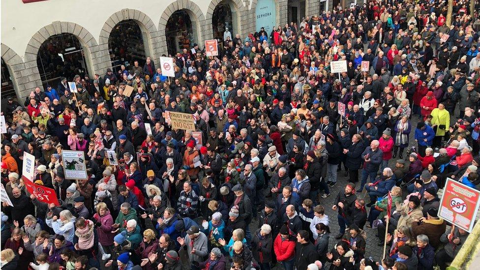 Crowds in street