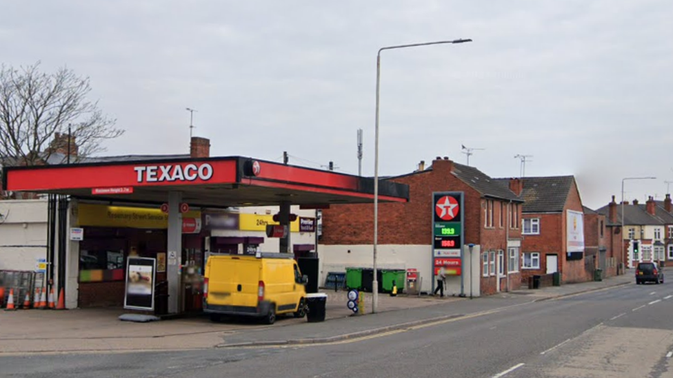 The service station on Rosemary Street