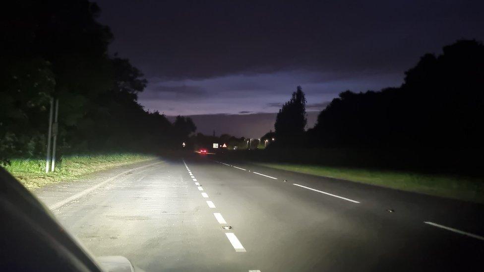 Police patrol at night