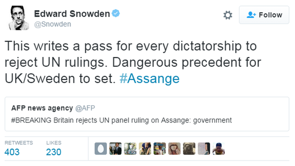 Edward Snowden tweet