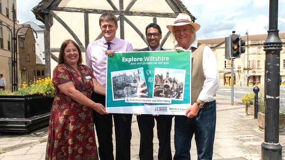 Pictured left to right: Melissia Barnett (Head of Museum and Heritage Services, Chippenham Town Council), Cllr Richard Clewer (Leader of Wiltshire Council), Terry Bracher (Heritage Services Manager, Wiltshire Council), Phil Harding (from Wessex Archaeology and a popular member of the former Channel 4 Time Team programme)