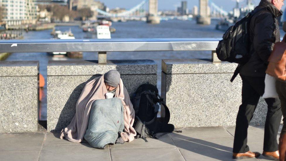 homeless person in London