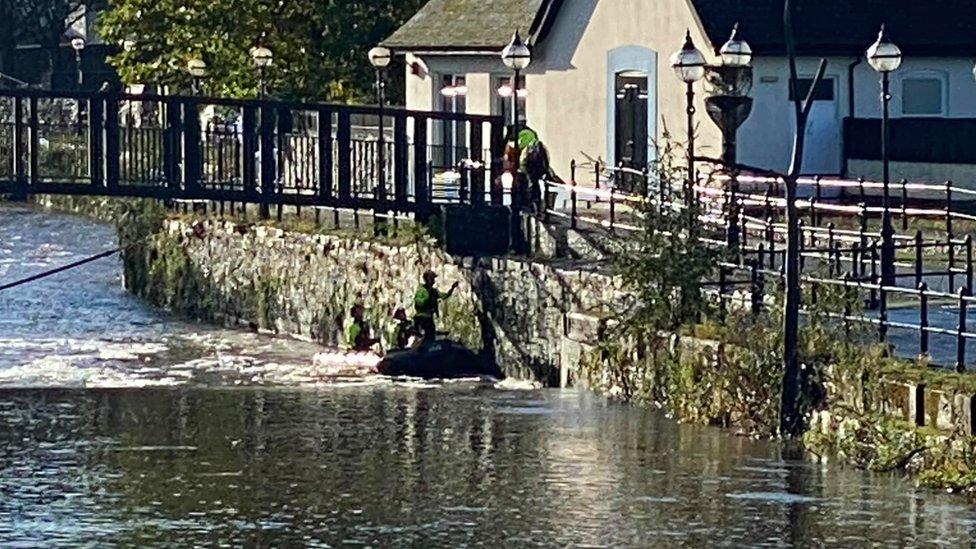 A search is under way on the River Cleddau in Haverfordwest