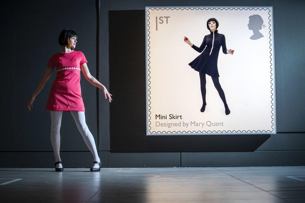 Chloe Kennedy receives a Mary Quant makeover during a visit to the Mid-Century Modern exhibition at the Dovecot Studio in Edinburgh.