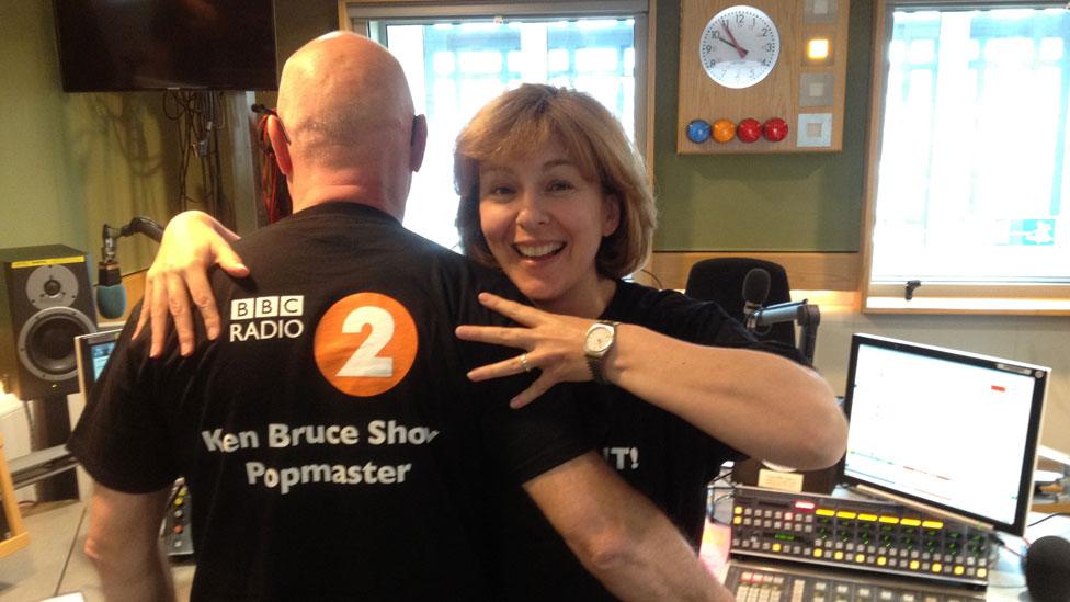 Lynn Bowles with Ken Bruce