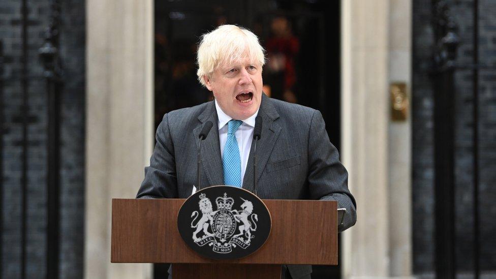 Boris Johnson giving his final speech.