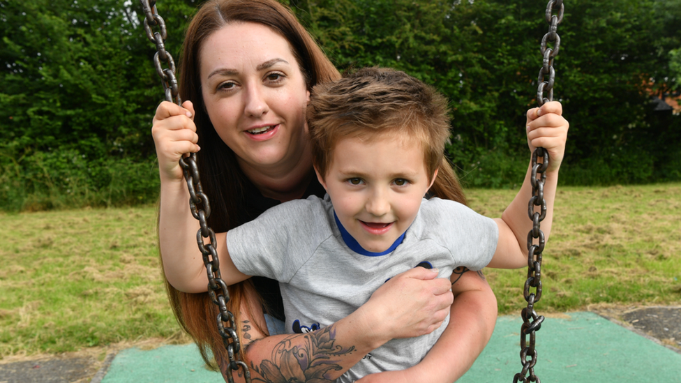 Harley with his mother Leanne