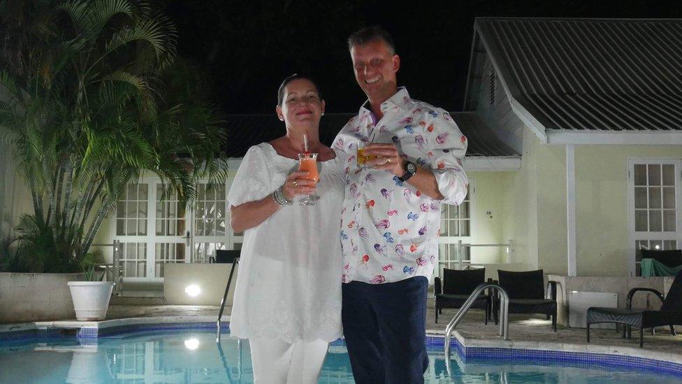 Dawn Dillon with her husband on holiday