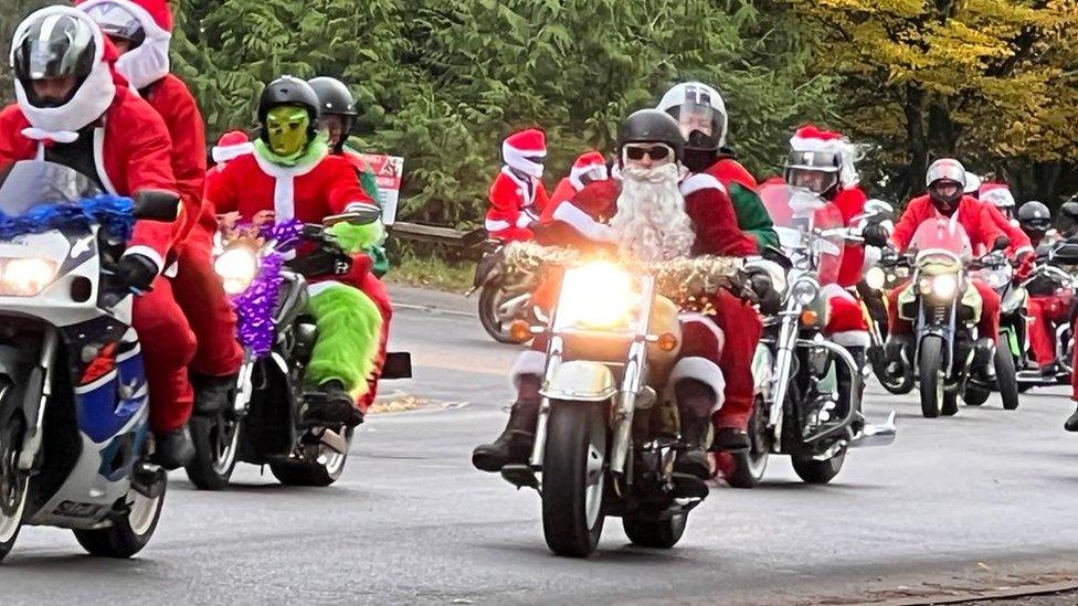 Santa bike ride for Children's Hospice South West, 2022