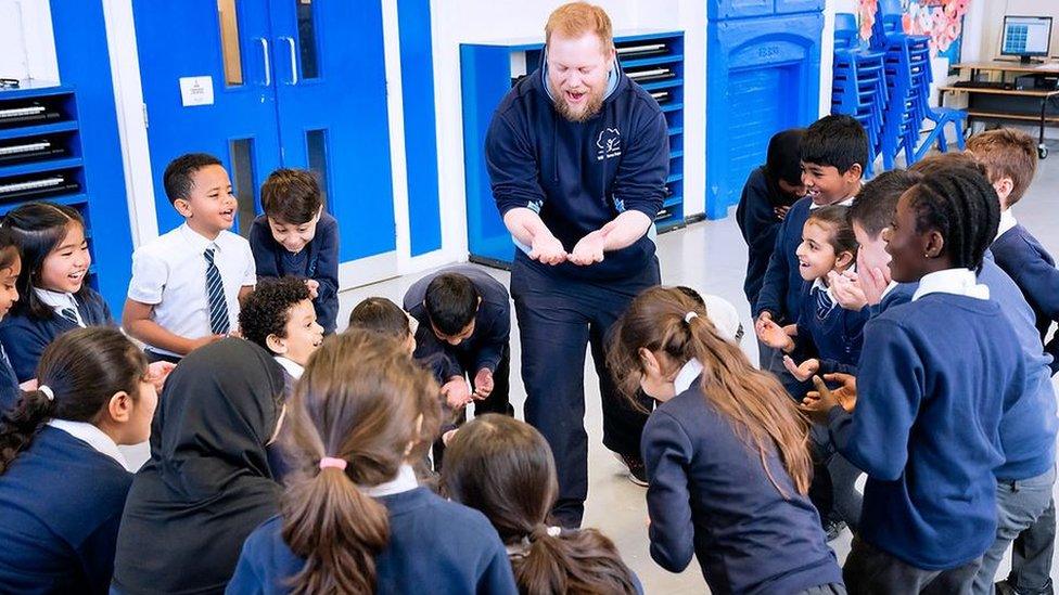 Pupils taking part in sing school