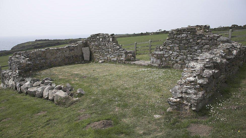 ancient ruins of St Non's church