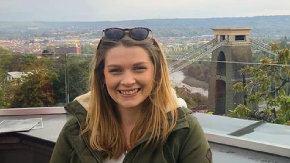 Jess Jones in front of the Clifton Suspension Bridge