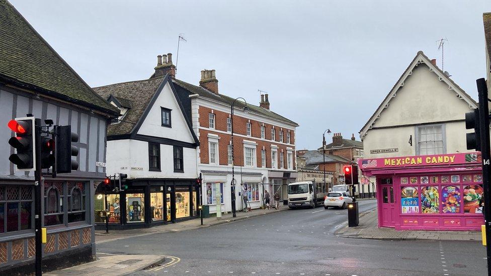 The crossroads of Orwell Place and Upper Orwell Street in Ipswich