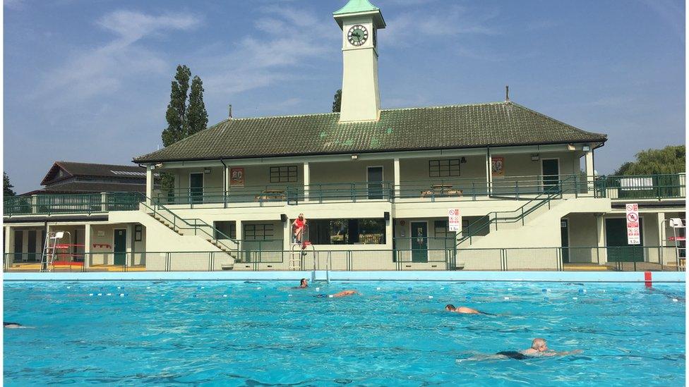 Swimmers at Peterborough Lido