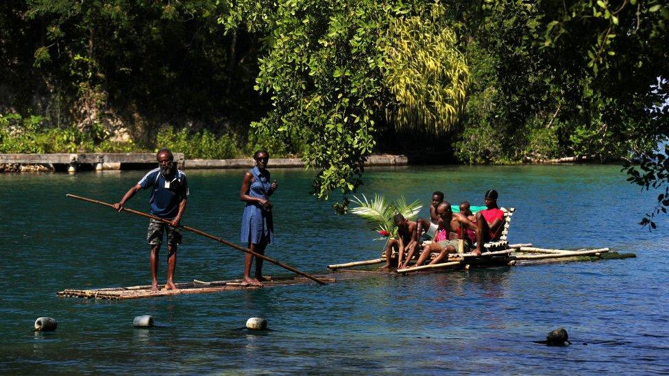 Local residents swimming in the Blue Lagoon