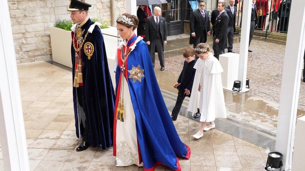 The Princess of Wales wears an Alexander McQueen dress with embroidery at the bottom.