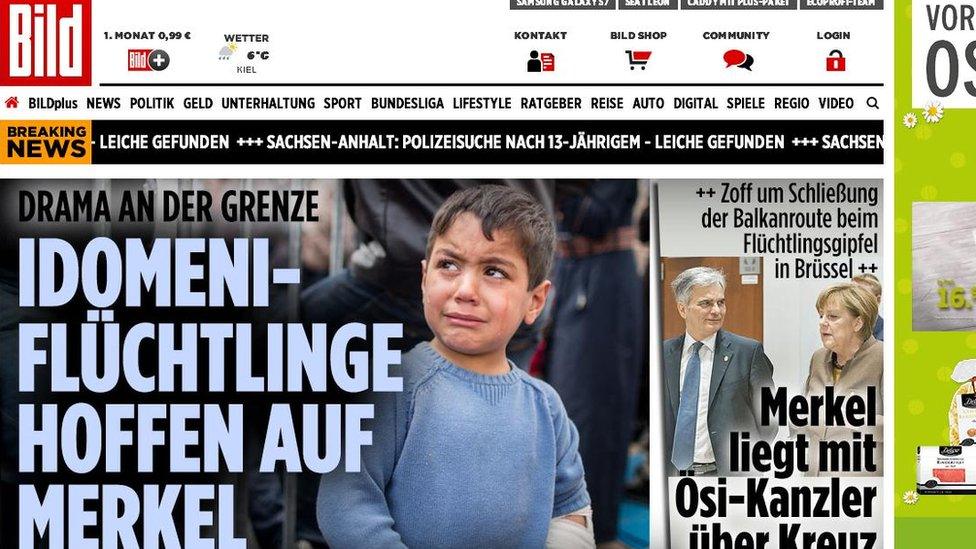 Bild online front page