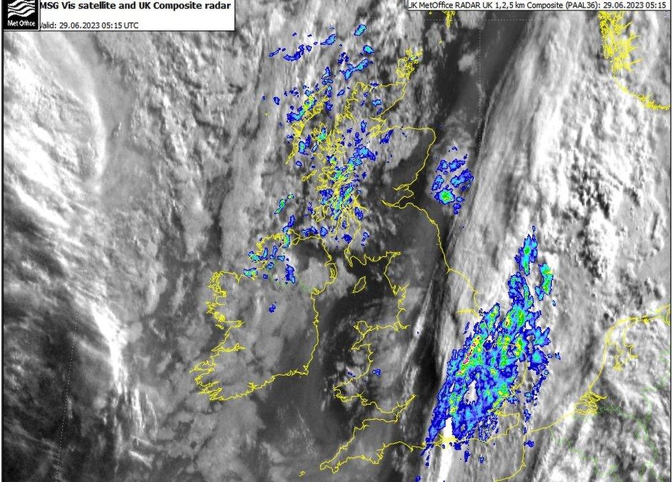 Smoke is seen drifting to the UK from the Atlantic