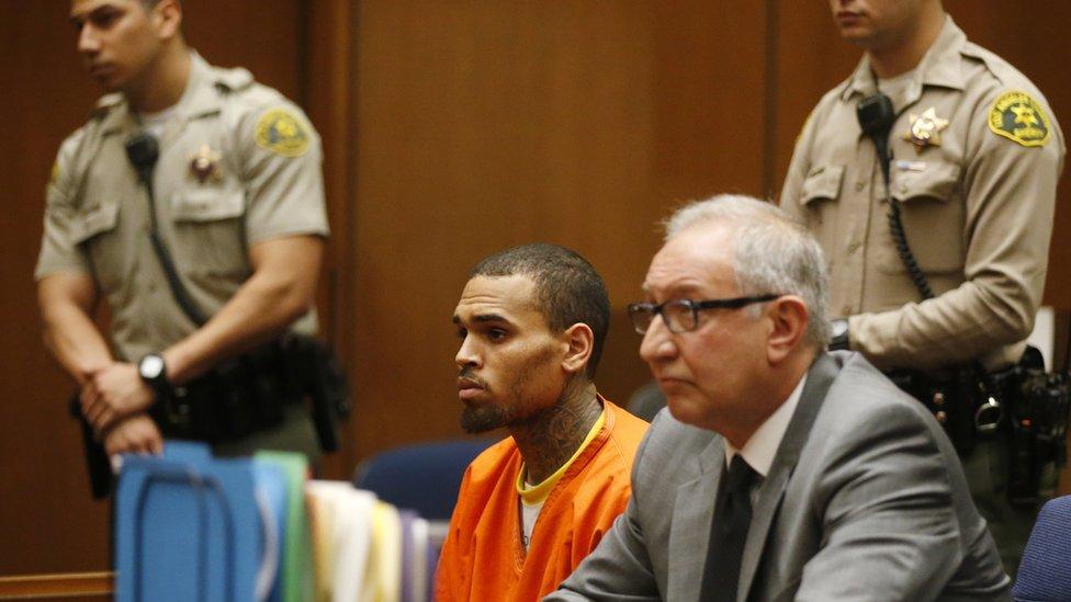 Chris Brown in court in 2014