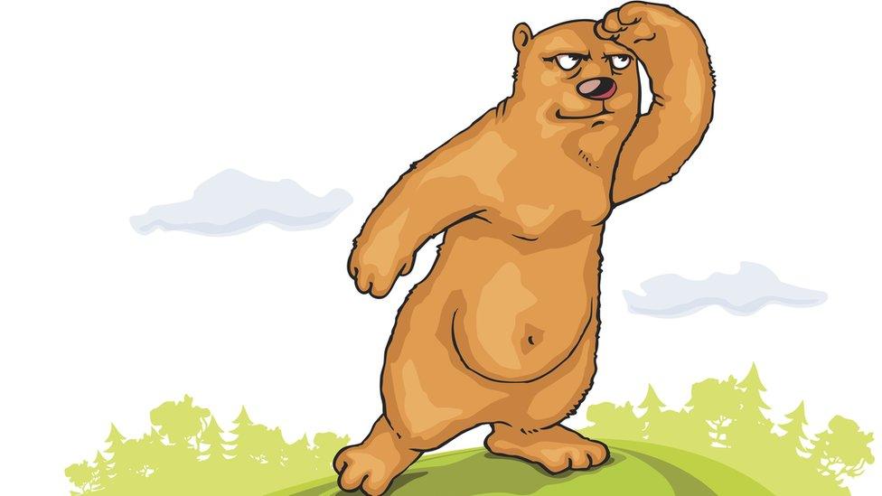 A cartoon bear