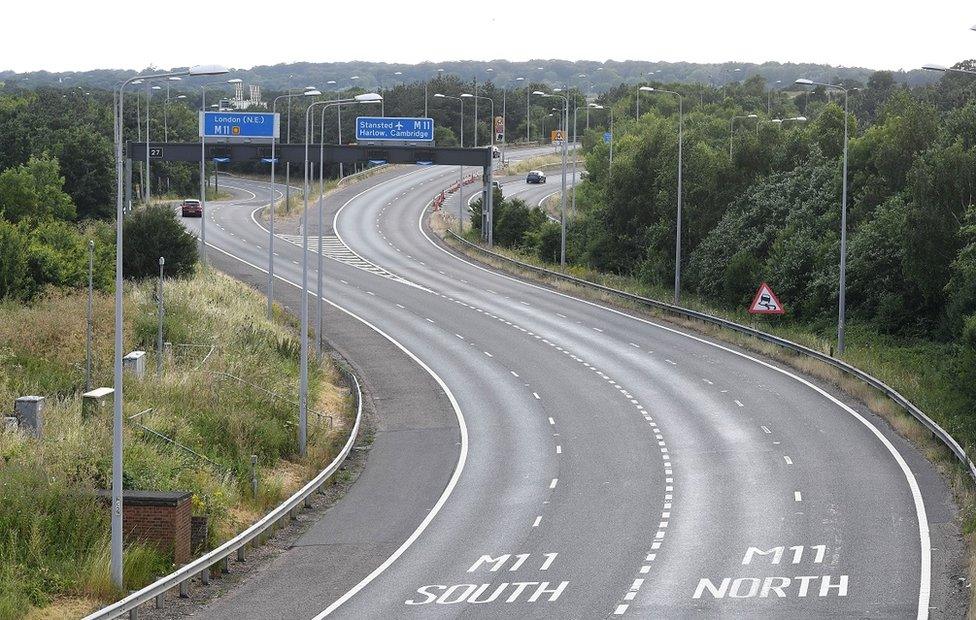 The M25 seen during the England versus Colombia World Cup game