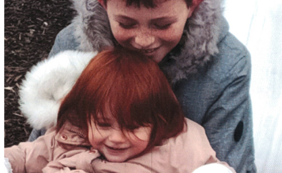 Thomas Connors with his toddler sister Helen