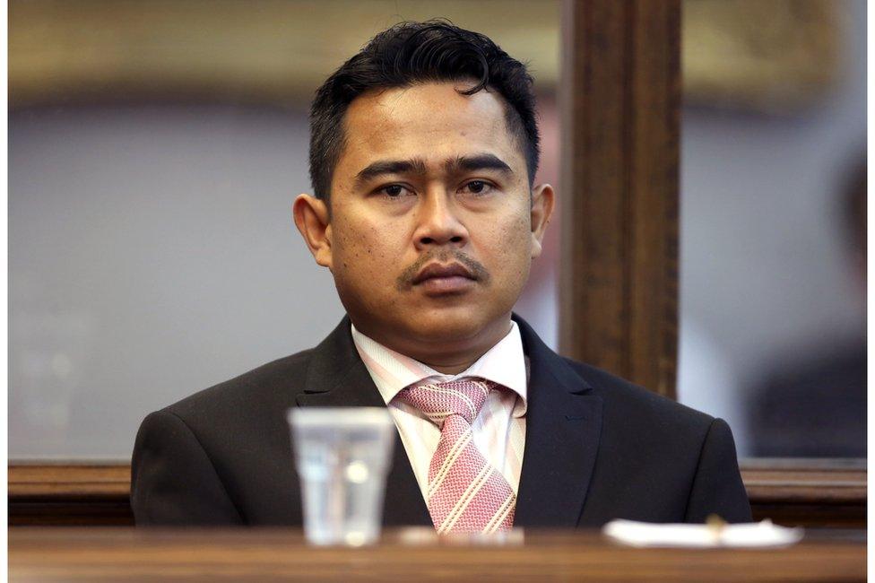 Former Malaysian diplomat Muhammad Rizalman bin Ismail sits in the dock as he pleads guilty in Wellington on 30 November 2015, to the indecent assault of a New Zealand woman, with a court hearing he burst into her bedroom naked from the waist down