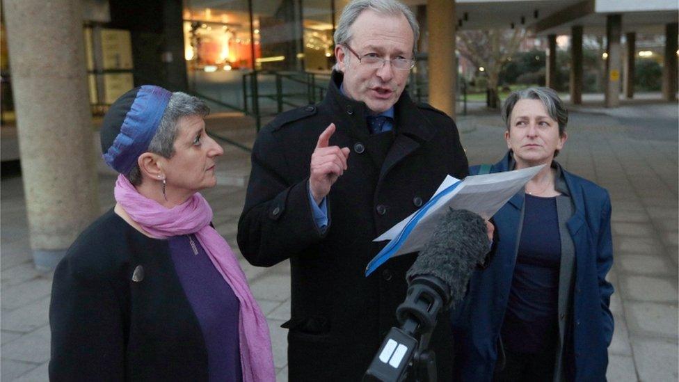 Rabbi Laura Janner-Klausner, Daniel Janner QC and Marion Janner, pictured left to right