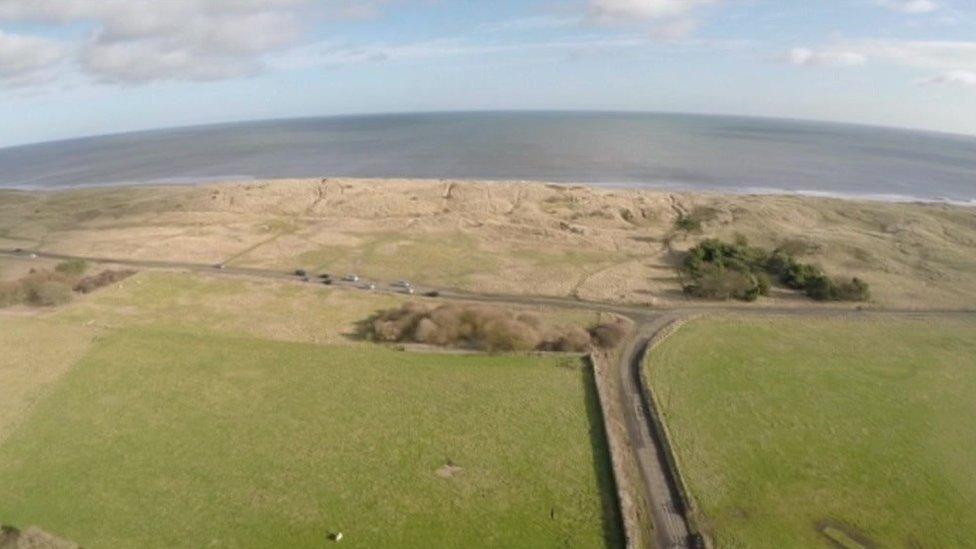 Aerial view of Druridge Bay