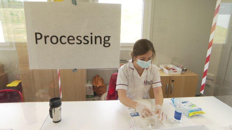 A nurse at Andor's testing site