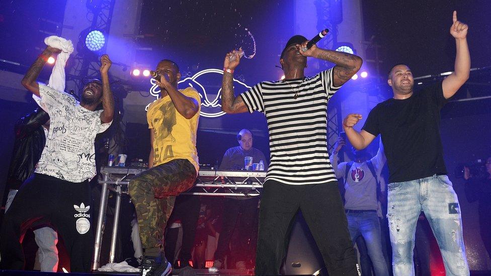 Giggs and Skepta performing in London in 2015