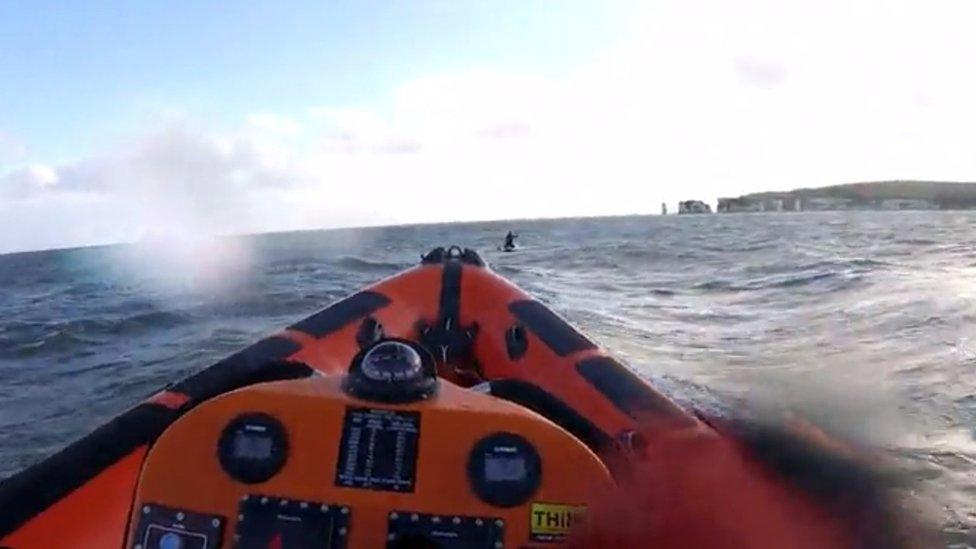 RNLI rescue paddleboarder