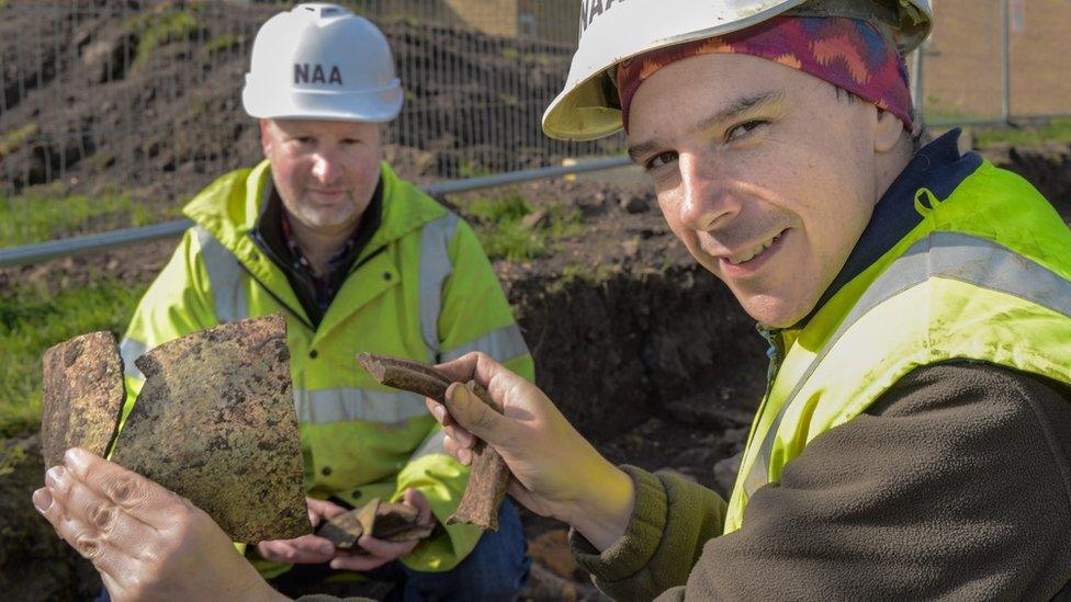 Medieval pottery was also unearthed