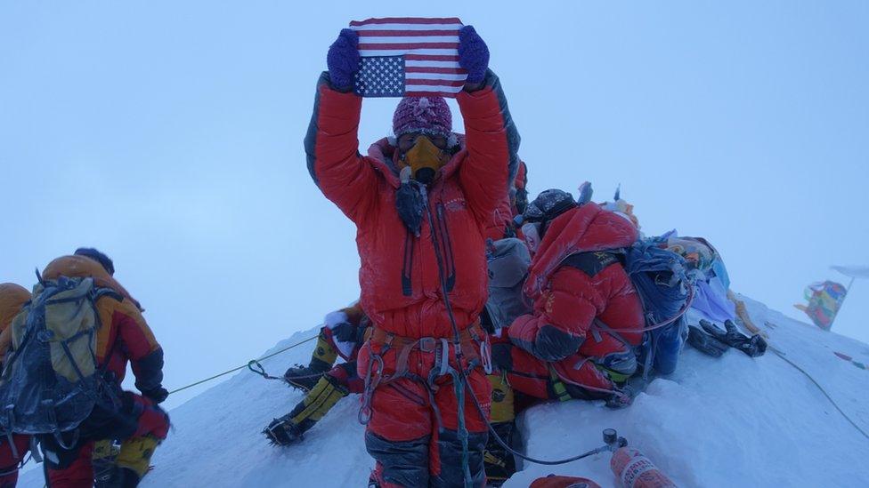 File photo of Lhakpa Sherpa on Everest