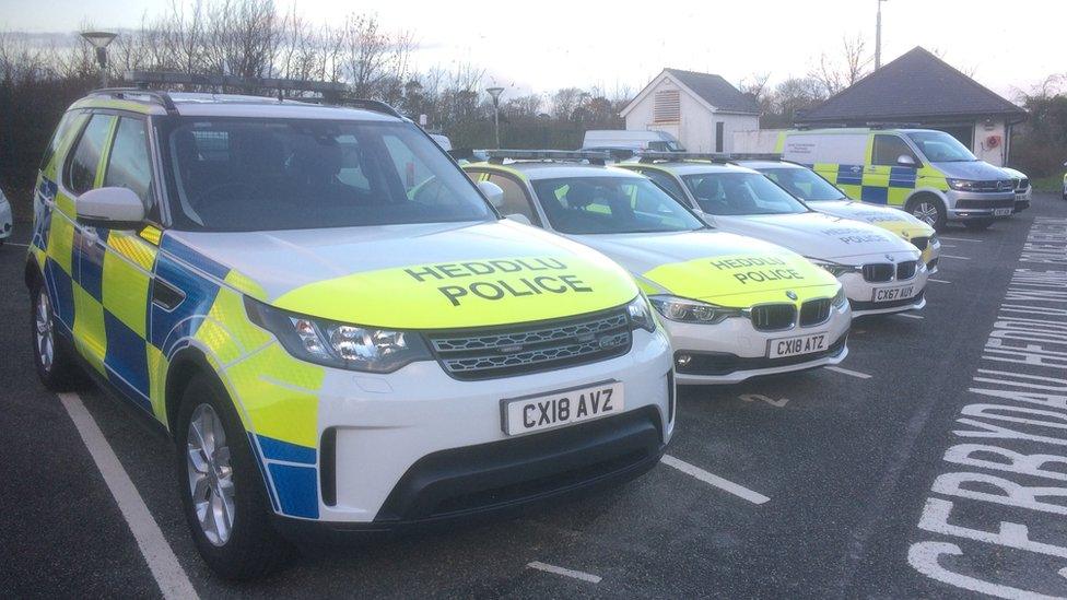 North Wales Police cars