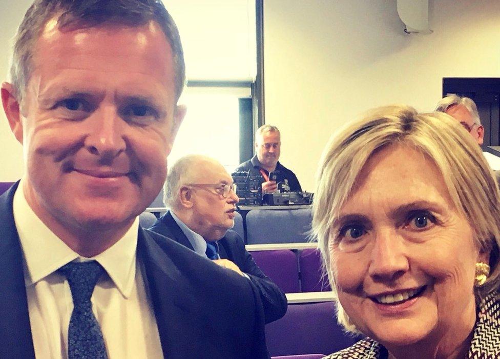 Jeremy Miles and Hillary Clinton