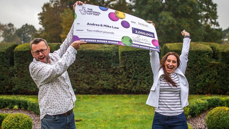 Andrea and Mike Law with their cheque