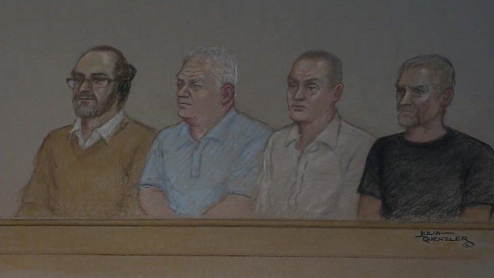 The Hatton Gardens defendants L-R Carl Wood, William Lincoln, Jon Harbinson and Hugh Doyle