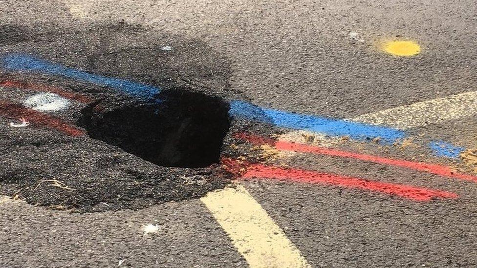 Sinkhole, Station Square, Lowestoft