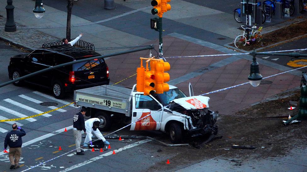 Truck and police