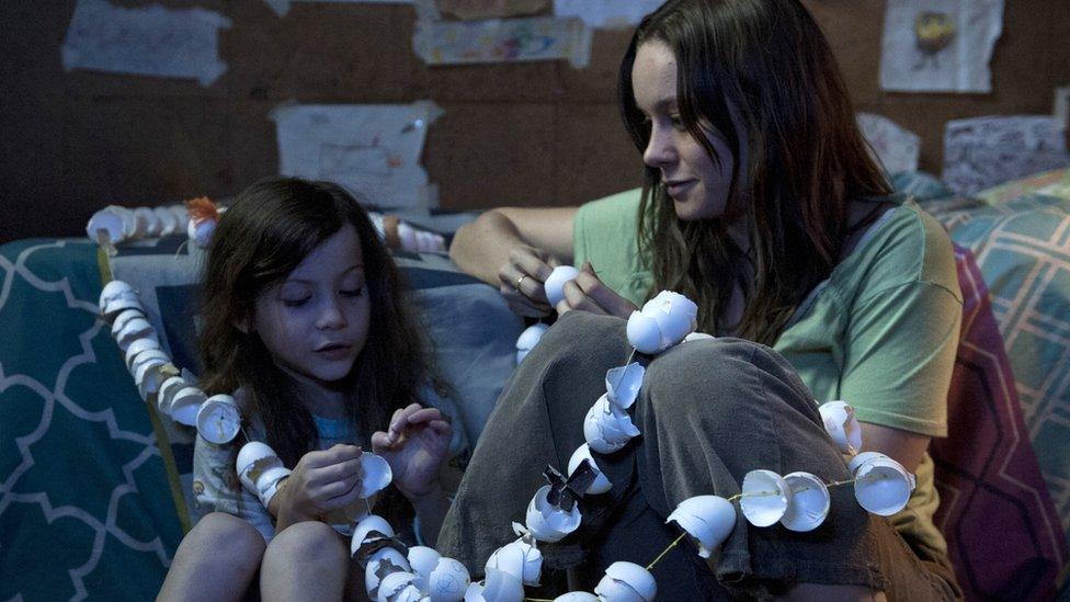 Brie Larson and Jacob Tremblay in Room