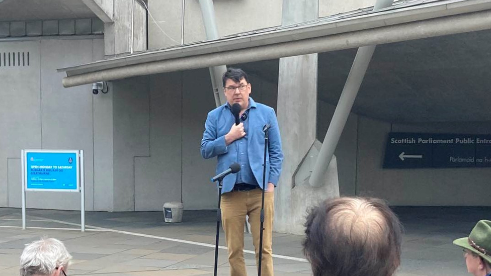 Graham Linehan outside Holyrood