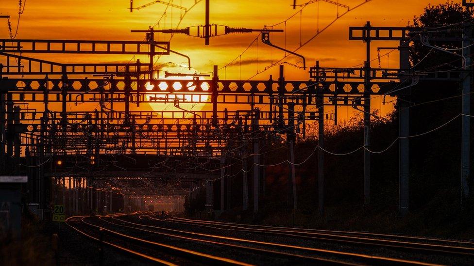 Rail lines near Grove in Oxfordshire