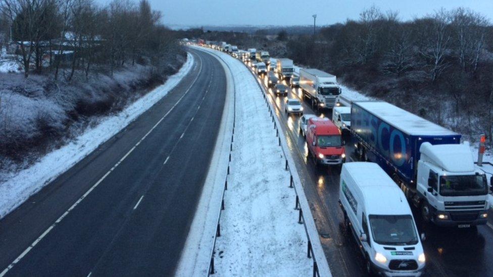 M74 traffic jam