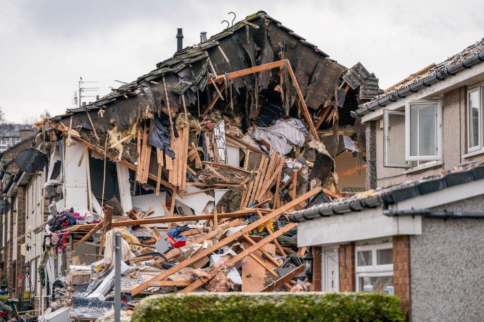 The house was completely destroyed in the blast