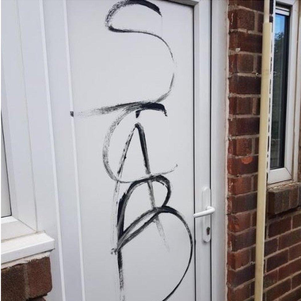 Vandalised door