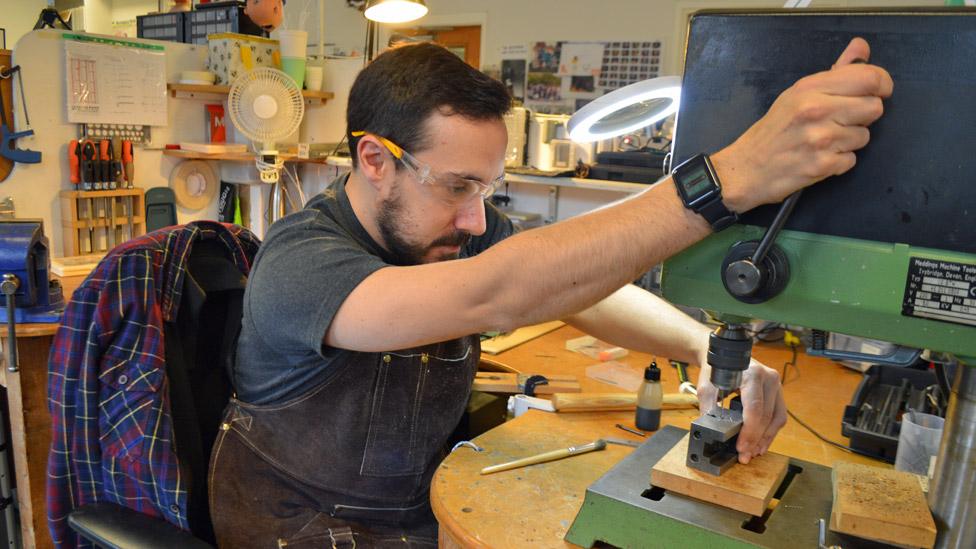 Model maker in the Mackinnon and Saunders workshop