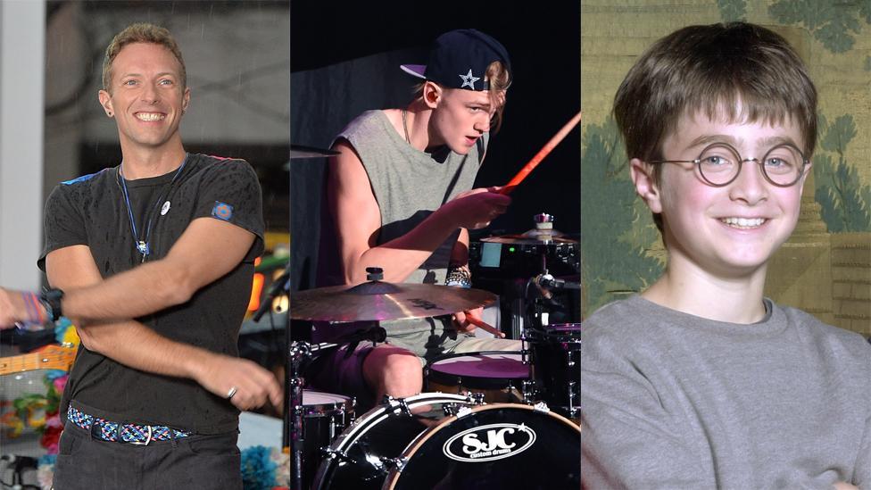 Chris Martin, Tristan from The Vamps and Harry potter