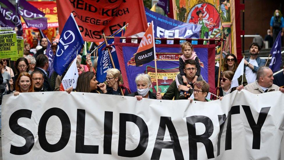 strike rally in Glasgow