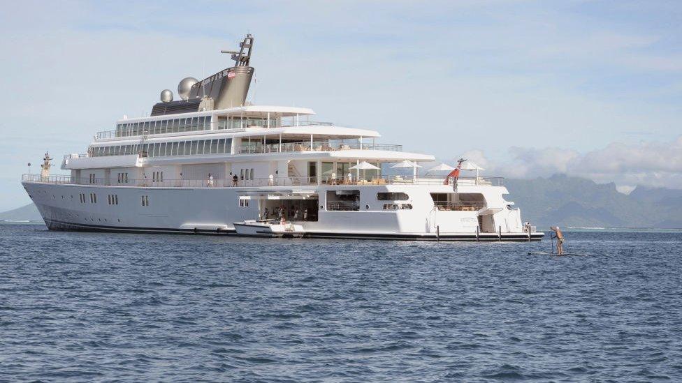 The 138-meter yacht in French Polynesia where the Obamas were spotted earlier this month